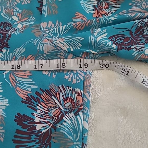 Grayson Cato Blue Butterfly Floral Tunic Medium Long Sleeve Boho Cottagecore - Picture 8 of 15